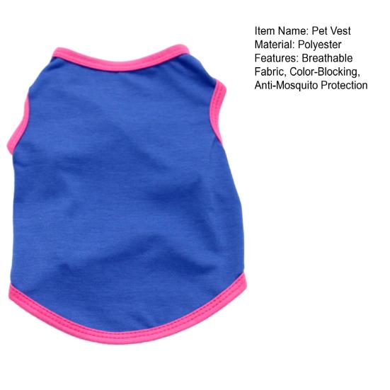 Pet Vest Anti-Hair Removal Mosquito Prevention Breathable Fabric Dog Vest Color-Blocking Design Pet Clothing