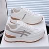 Spring Women's Versatile Korean Style White Sneakers, Breathable Thick Sole Height-Boosting Casual Shoes