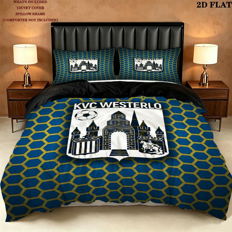 Kvc Westerlo Pattern Bedding uilt Set uilt Cover Pillowcase Home Decoration Birthday Gift (1 * duvet cover + 2 * pillowcase without core)