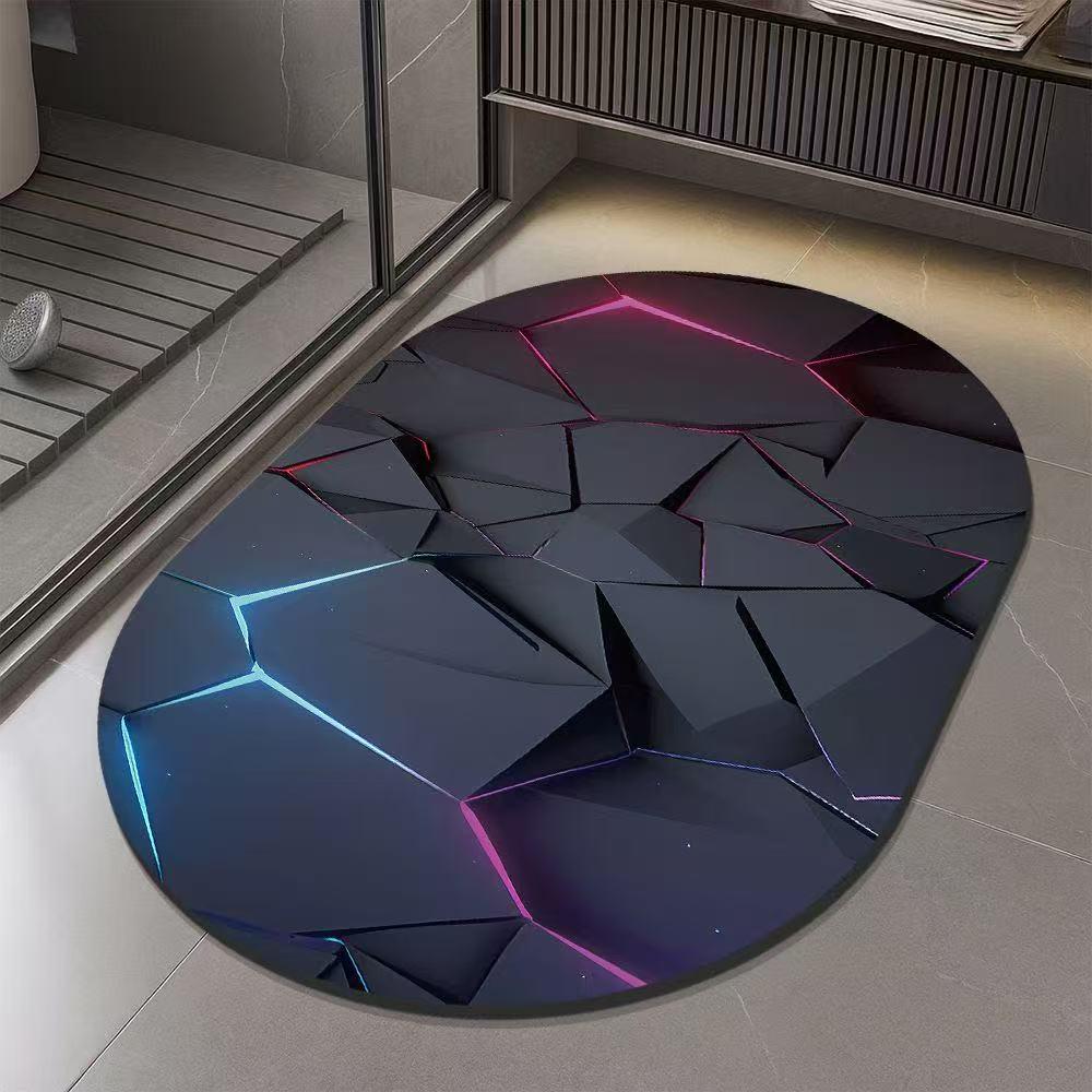 Черный коврик для ванной из диатомовой земли - Влаговпитывающий, Нескользящий, Износостойкий.