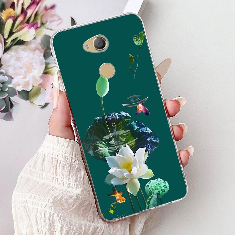For Sony Xperia XA2 Case H3113 H3123 H3313 Cover Fashion Art Flower Painted Soft TPU Bumper on Sony Xperia XA2 Ultra H3213 Shell