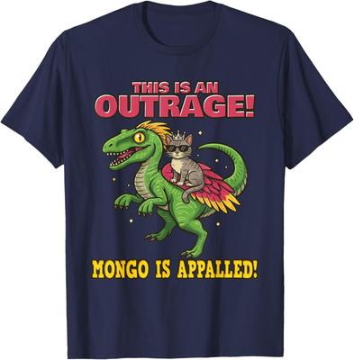 Funny Mongo Is Appalled Princess Cat Riding Dinosaur Unisex T-Shirt