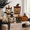 Vintage Style Desktop Ornaments Halloween Tiered Tray Decorations, Wooden Tabletop Ornaments, Centerpiece Rustic Farmhouse Holiday Decor