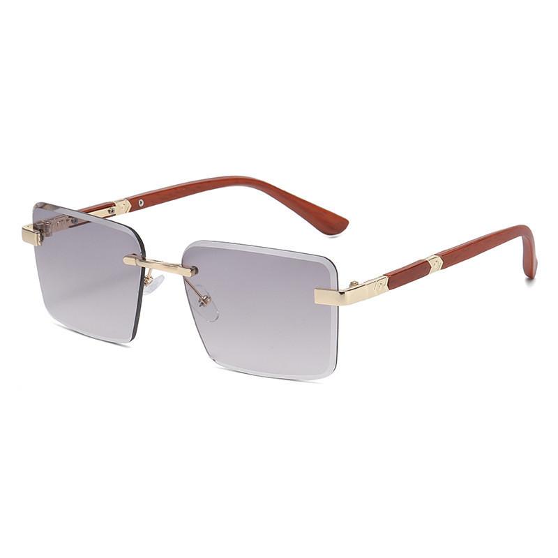 Модные безрамные солнцезащитные очки с градиентным серым цветом и защитой UV400 для езды на велосипеде и вечеринок