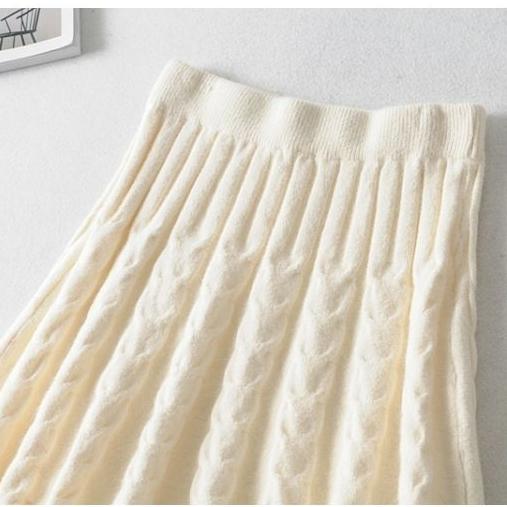 Женская трикотажная юбка, однотонная короткая юбка с оборками, осень-зима, юбка-трапеция с высокой талией, рыбий хвост