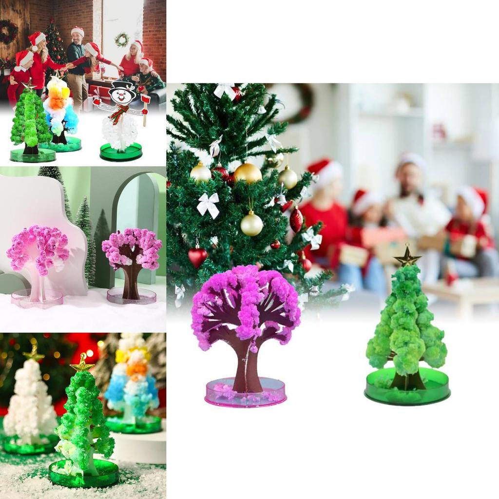 Причудливая 15-сантиметровая бумажная волшебная рождественская елка, красочный кристалл, растущая детская игрушка, подарок