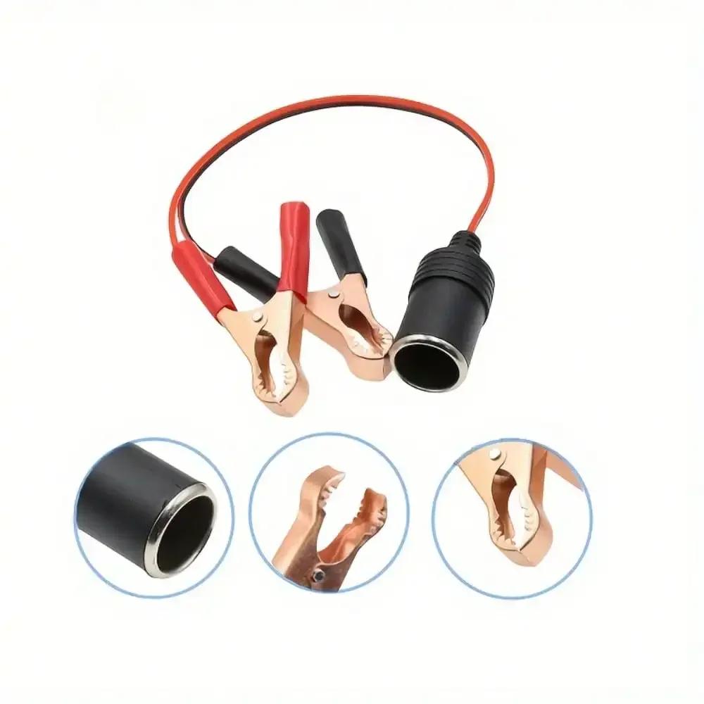 Car High Power Pure Copper Battery with Clip To Cigarette Lighter Female Socket 12V 24V Volt 220W Car Socket Plug