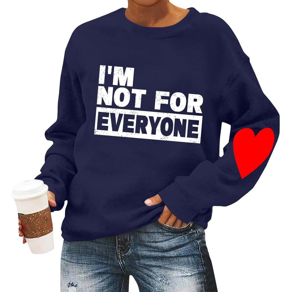 Женская повседневная мода ко Дню святого Валентина с принтом, длинным рукавом, круглым вырезом, толстовки, пуловеры, топы