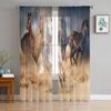 Running Horse Animal Sheer Curtains Living Room Window Tulle Curtains For Bedroom Kitchen Home Decoration Voile Drapes