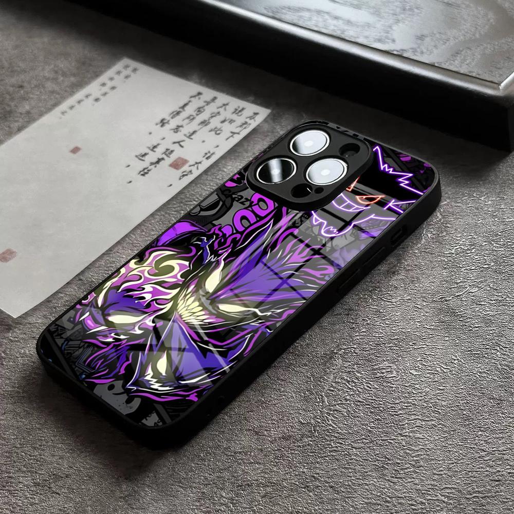 Phone Case For IPhone 17 Pro Max 14 Pro 15 12 11 13 Mini X XR XS 16 Plus SE Glass Cover Anime Pokemons Gengar