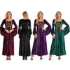 Vintage Dress for Women Renaissance Medieval Gown Halloween Cosplay Costume Velvet Long Sleeve Dress