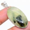 Prehnite Handmade 925 Sterling Silver Jewelry Pendant 1.89" Z3v02