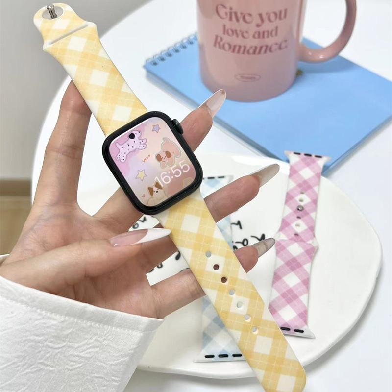 Милый мягкий силиконовый ремешок цвета конфет для Apple Watch Band 49 мм 45 мм 41 мм 44 мм 40 мм 42 мм браслет для умных часов iWatch Series 10 9 8 7 6 Ultra/Ultra2