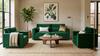 Wohnzimmer-Set Komo: Zweisitzer-Sofa mit Schlaffunktion und 2 ausklappbare Sessel, Velours, Family Meble