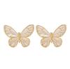 Korean version fashionable simple small fresh white dripping oil smart butterfly stud earrings light luxury temperament high-end earrings