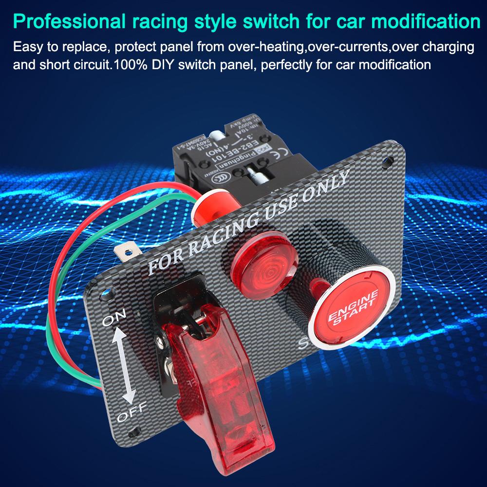 Кнопочный переключатель запуска, 2 тумблера, панель переключателя автомобиля для модификации автомобиля, 12 В, 30 А, переключатель зажигания, панель двигателя