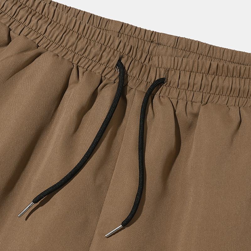 ChArmkpR Мужские повседневные длинные брюки-карго с однотонным боковым карманом и шнурком