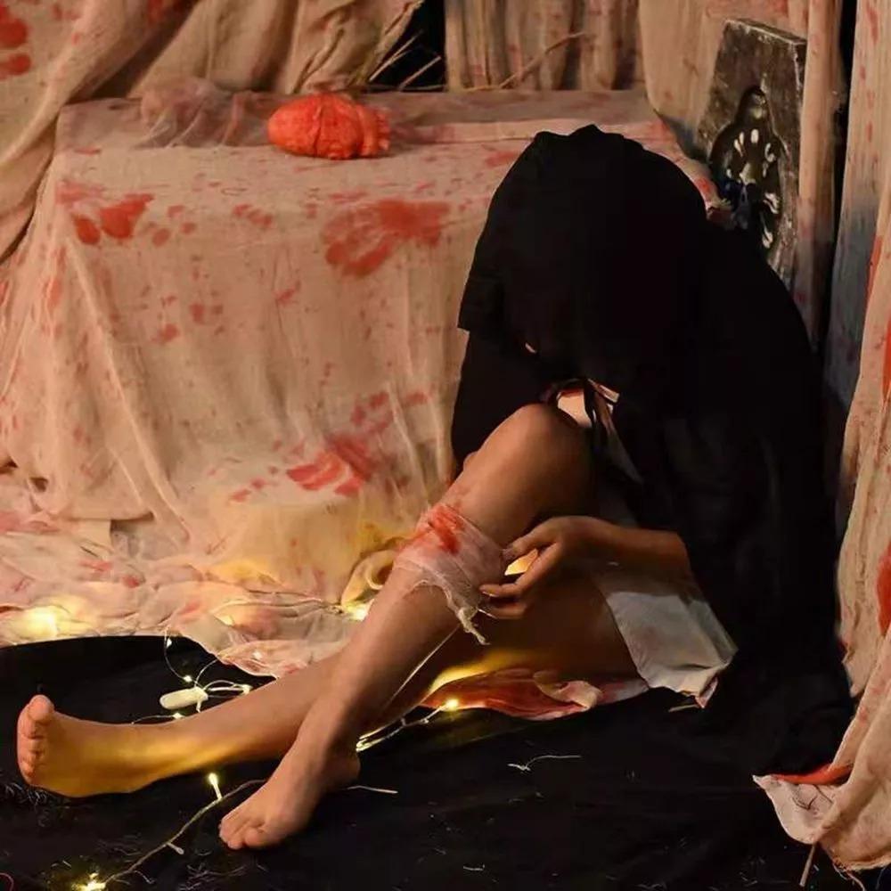 Хеллоуин марлевая ткань Экологичная искусственная кровяная марля DIY искусственная кровяная повязка