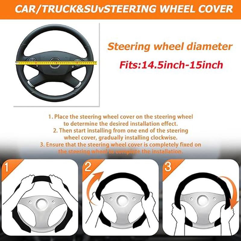 SEAMETAL Car Steering Wheel Cover Nappa Leather Snap-On Clip Installation With Return Mark Non-slip Steering Wheel Protector