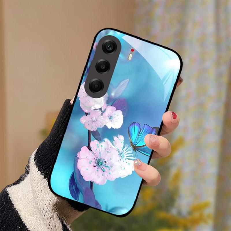 Ударопрочный Чехол Для Tecno Camon 40 Pro 5G Закаленное Стекло Задняя Крышка Телефона Camon40Pro Camon 40Pro 5G CM7 Жесткий Funda Shell Coque