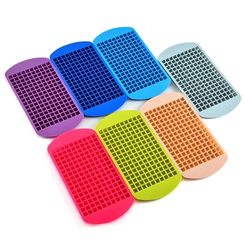 1-5PCS160 Grid Silicone Ice Tray Ice Cubes Foldable Ice Mold Ice Breaker Ice Grid Tray Small Square Mold Ice Maker Silicone Mold