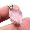 Natural Rose Quartz Gemstone 925 Solid Sterling Silver Jewelry Pendant 1.1" o1W38