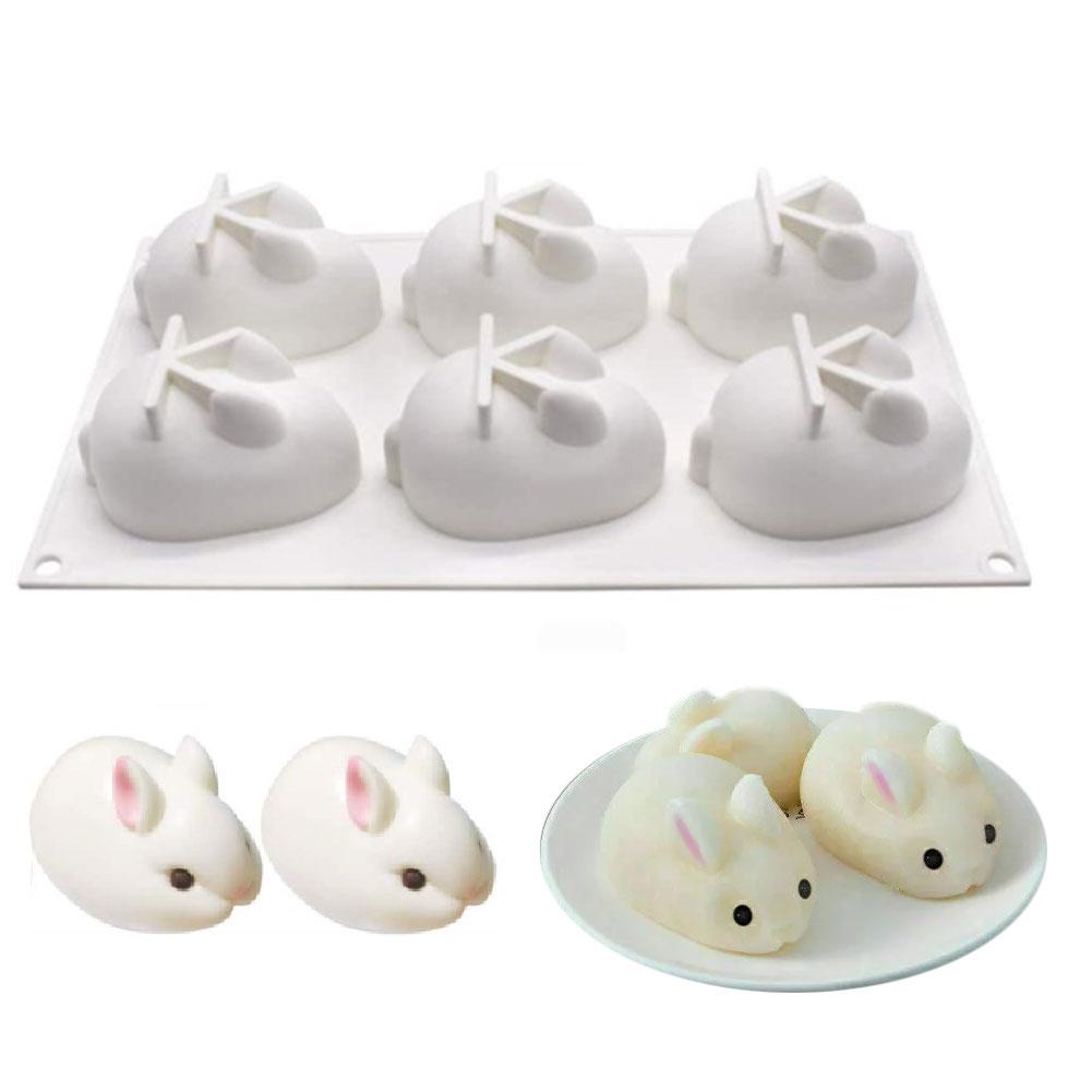 3D Rabbit Soap Mold Silicone Mould DIY Candle Mold Mould Molds Tools Dessert Pudding Making Cak M3N7