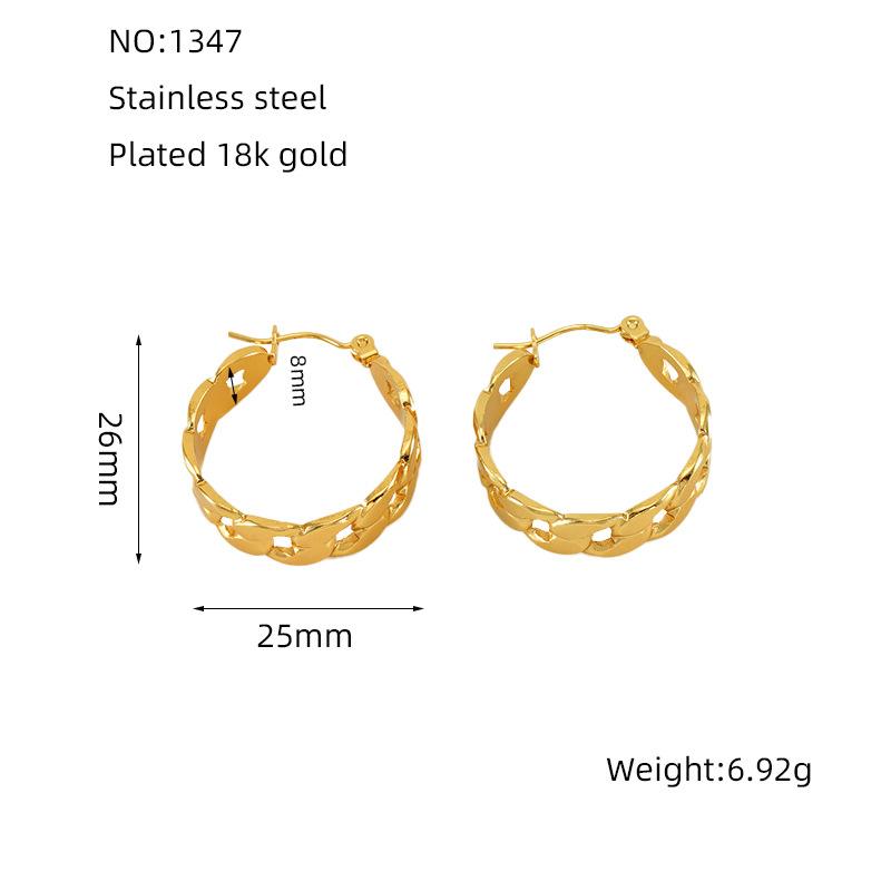 Золотые серьги из нержавеющей стали с французским глянцевым полым геометрическим дизайном «Любовь-звезда», модные универсальные серьги-кольца для женщин