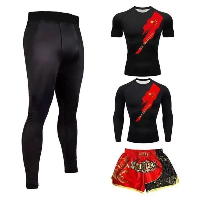 MMA Boxing Training Suit Men Women Lightweight Stretch Athletic Uniform Combat Sports Running Gym