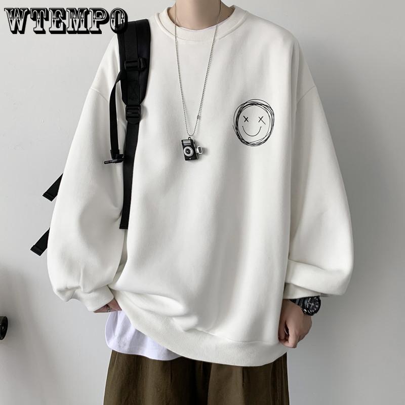 Свитер с круглым вырезом, мужская свободная трендовая универсальная куртка с принтом в стиле хип-хоп