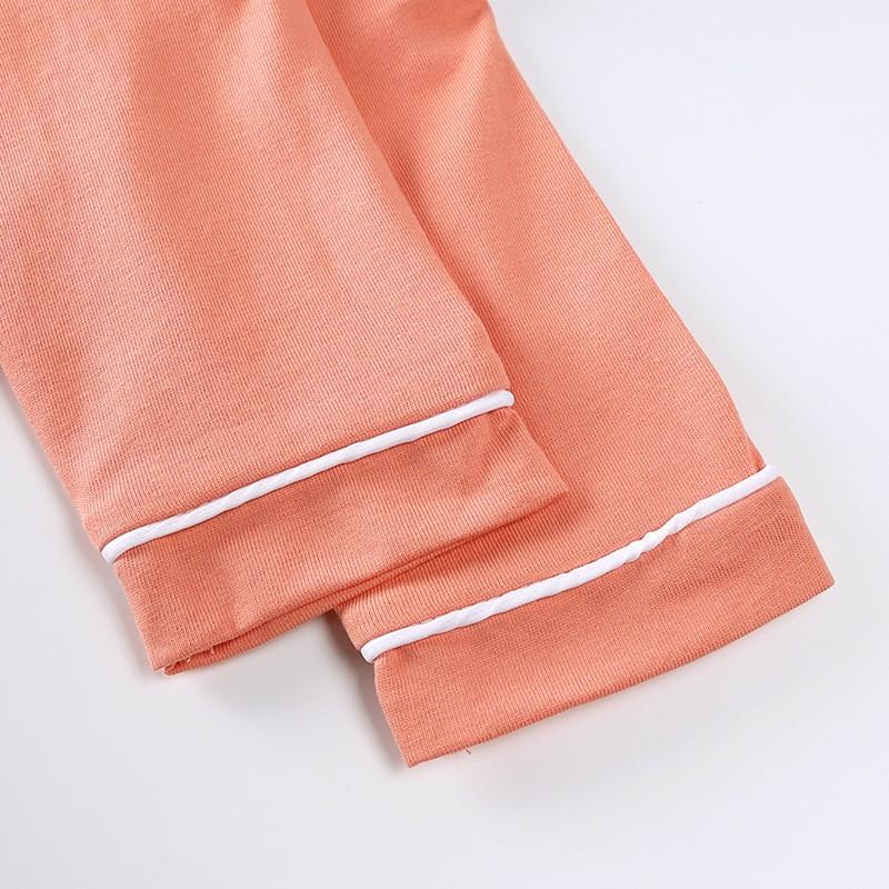 Весенне-осенние простые свободные пижамные комплекты для маленьких мальчиков и девочек, однотонная хлопковая одежда для сна с длинными рукавами для малышей, костюмы из 2 предметов, От 0 до 5 лет