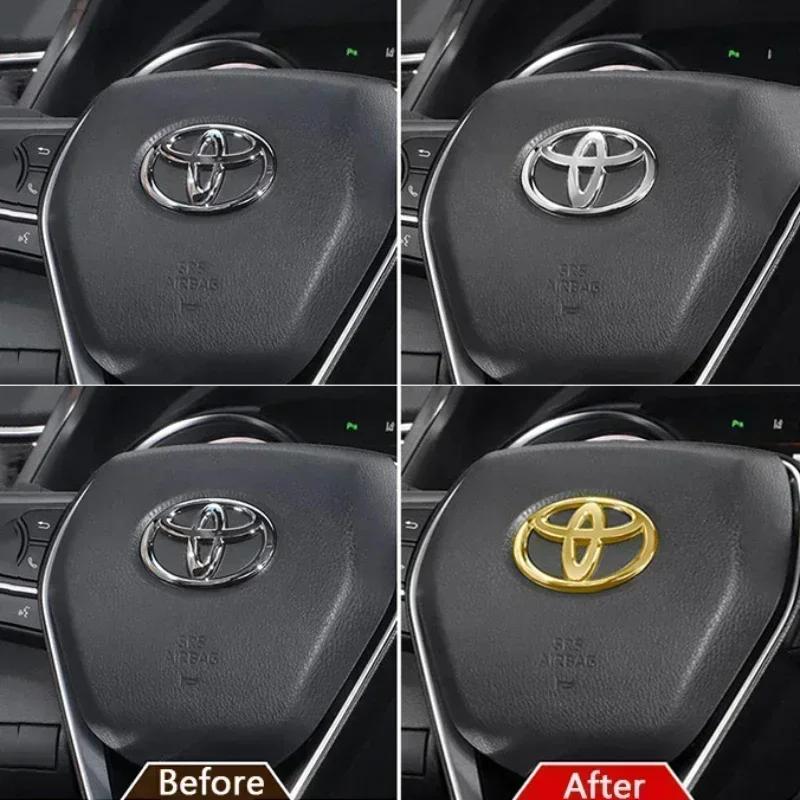 1 шт. 6,5x4,5 см Значок-наклейка на руль автомобиля для Toyota Camry Corolla CHR Rav4 Vios Crown Highlander Tundra Levin