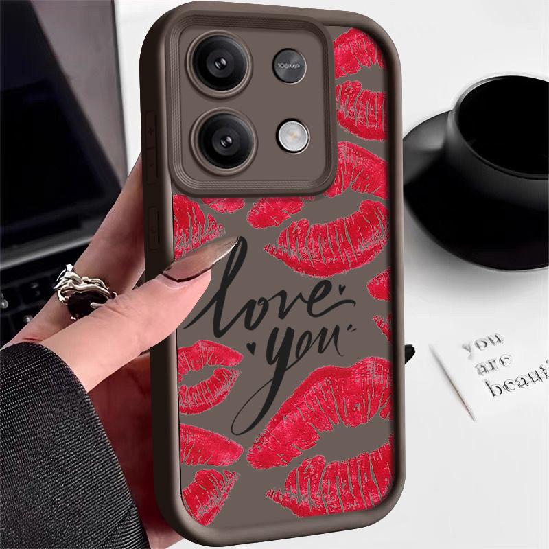 Для Xiaomi 14t 13t Poco X6 F6 X5 Pro Redmi Note 14 13 12 11 10 Pro Kiss Lips Pattern противоударный силиконовый мягкий защитный чехол для линз от падения