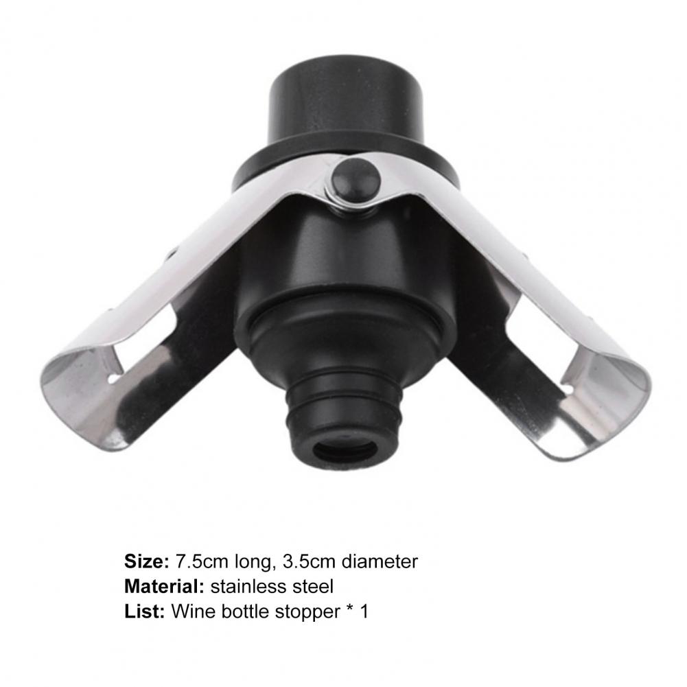 Vacuum Champagne Stopper with Pressure Pump StainlessSteel Leak-proof Keep Fizz Sparkling Wine Bottle Plugs Sealer Silicone Caps