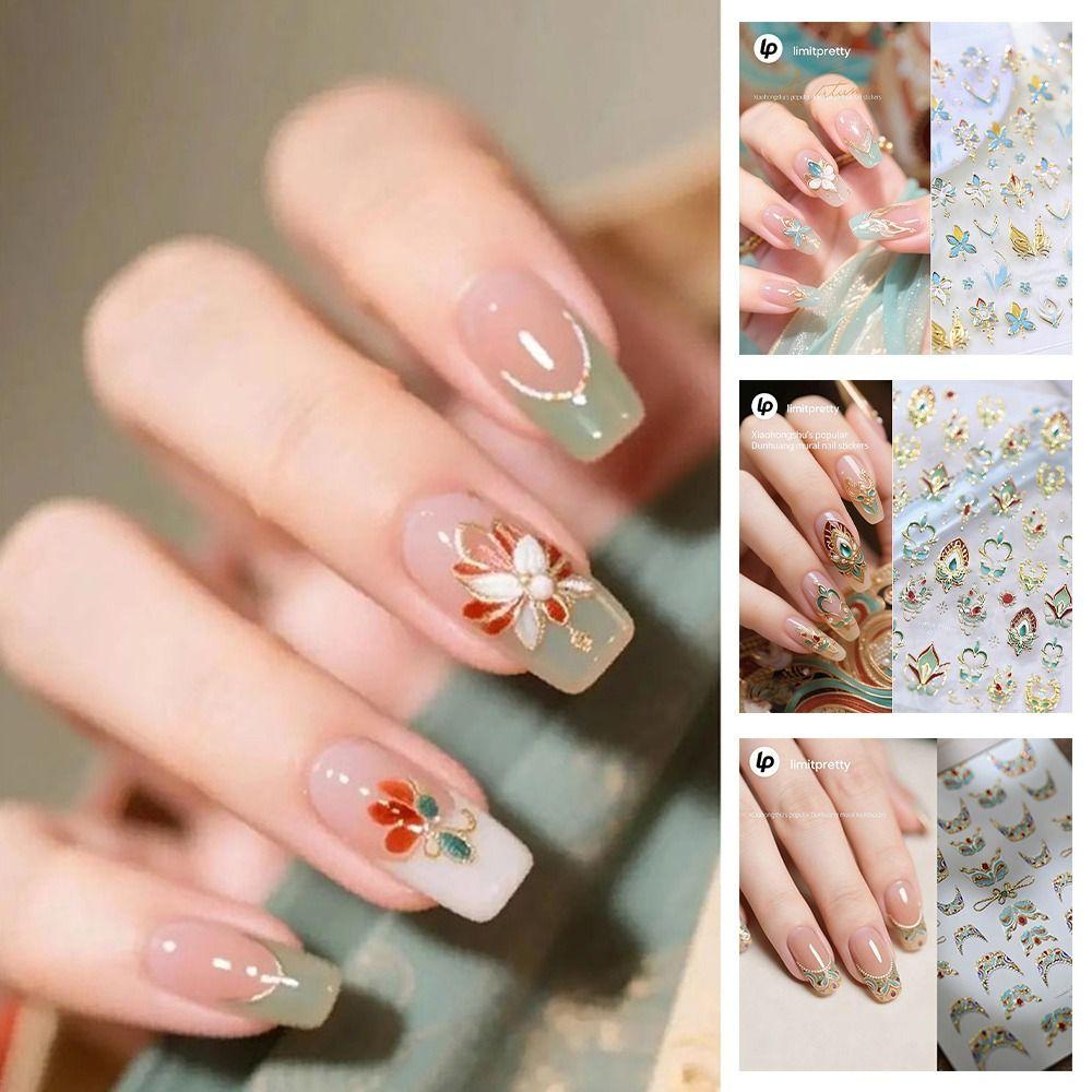 Imitation Gemstone 5D Nail Stickers Shiny Palace Nail Decals Nail Decorations DIY Manicure