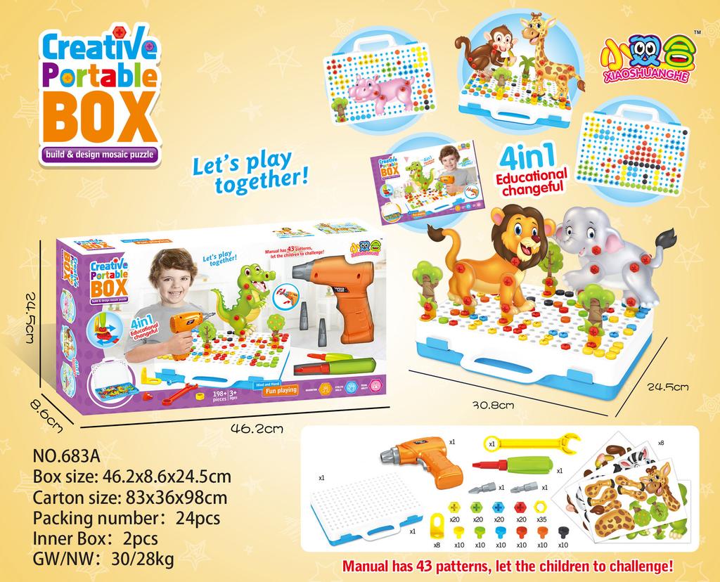 Набор креативных конструкторов, собранный DIY игровой набор, детские игрушки с электродрелью, развивающие STEM-игрушки для мальчиков и девочек, подарок