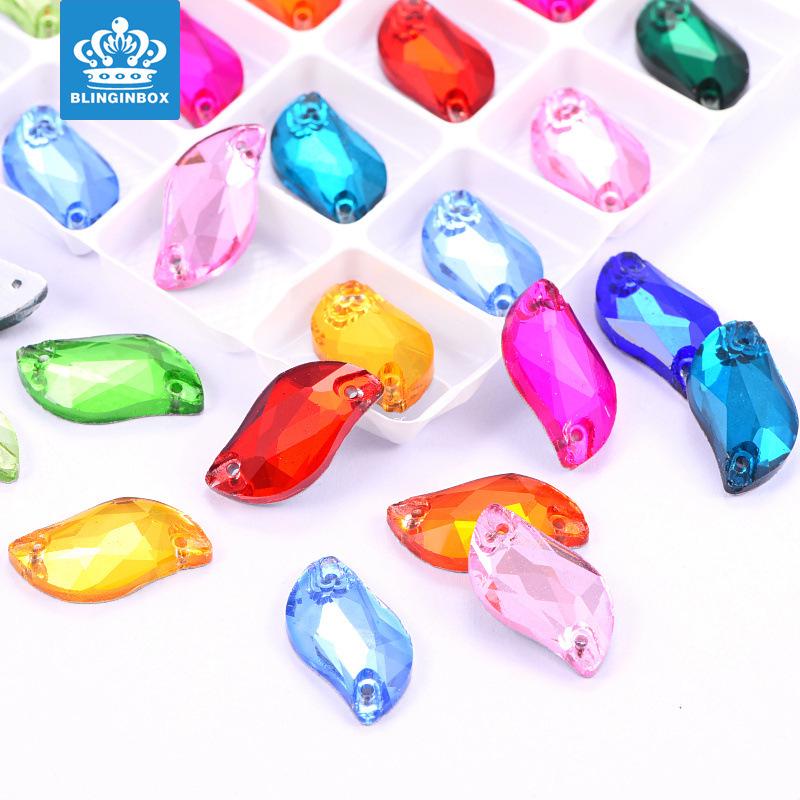 Crystal Glass Hand-Sewn Drill, Flat Bottom S-Shaped Double-Hole Drill Jewelry Diy Beauty Clothing Accessories