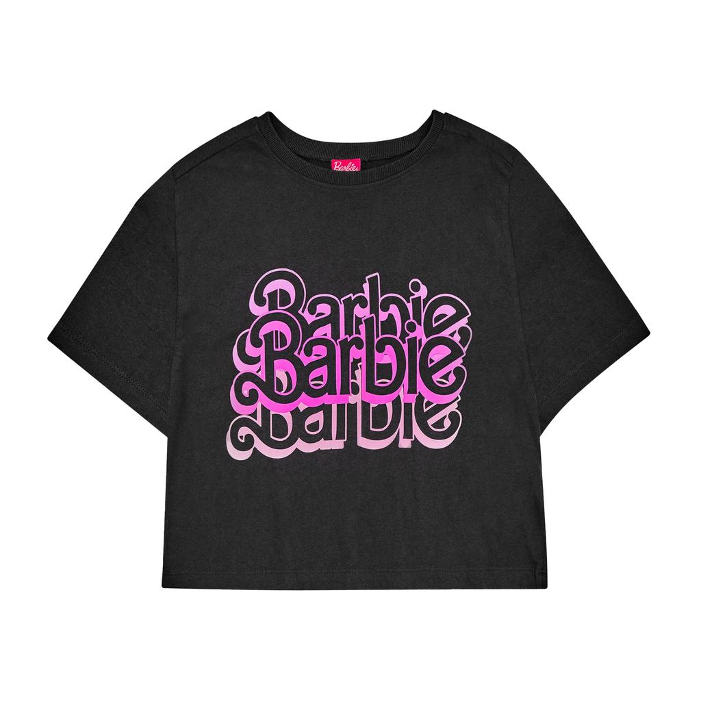 barbie Женский укороченный топ с логотипом, кислотная стирка