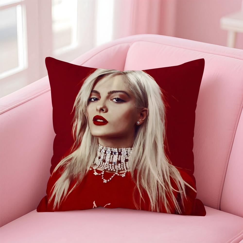 Pop American Singer BBebe Rexha Cushion Cover Pillowcase Short Plush Invisible zipper Room Sofa Cushion Cover