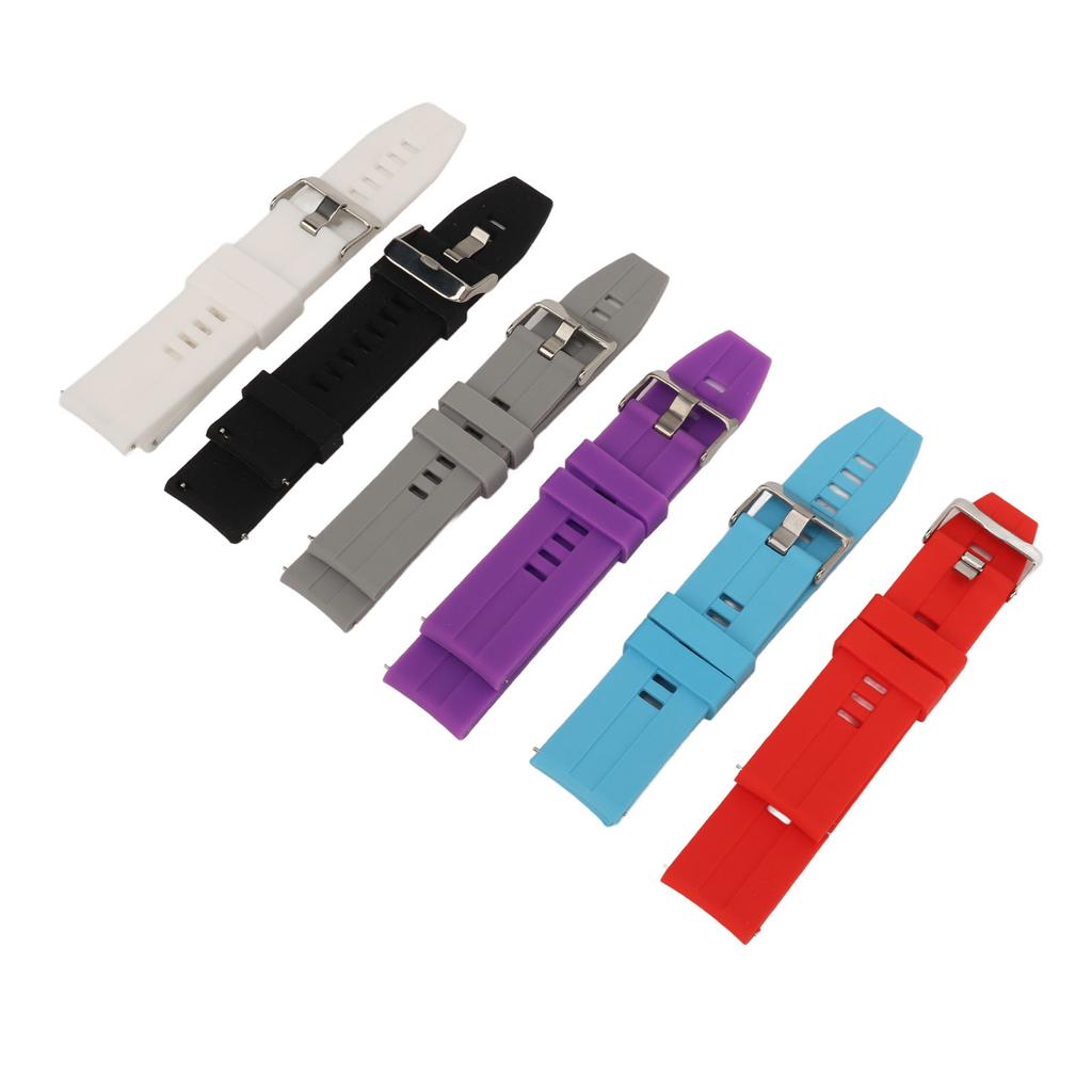 6PCS Smart Watch Bands for Men Women Silicone 22mm Quick Release Watch Replacement Straps for GT2 GT3 Black White Gray