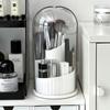 Luxury Large Capacity Dustproof Makeup Brush Storage Bucket Desktop Lipstick Organizer Box Office Rotating Pen Holder Dressing