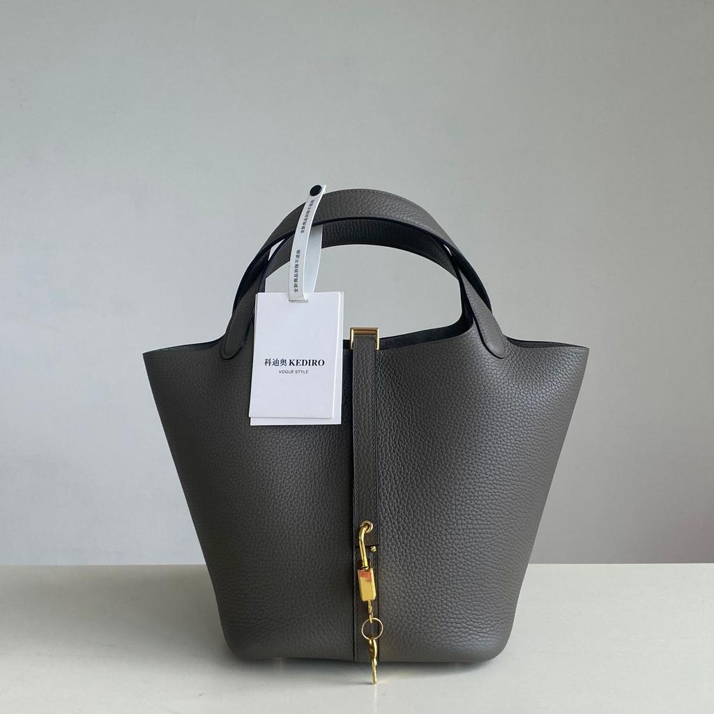 KEDITRO Picotingbo Half Hand Wax Thread Bucket Handheld Женская сумка Модная и простая корзина для овощей 22 см