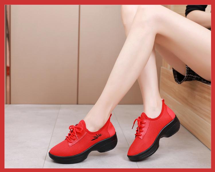 Танцевальные туфли Ju Hutong из бархата и хлопка — средний каблук, дышащие, мягкая подошва для фитнеса и гимнастики, всесезонная одежда.