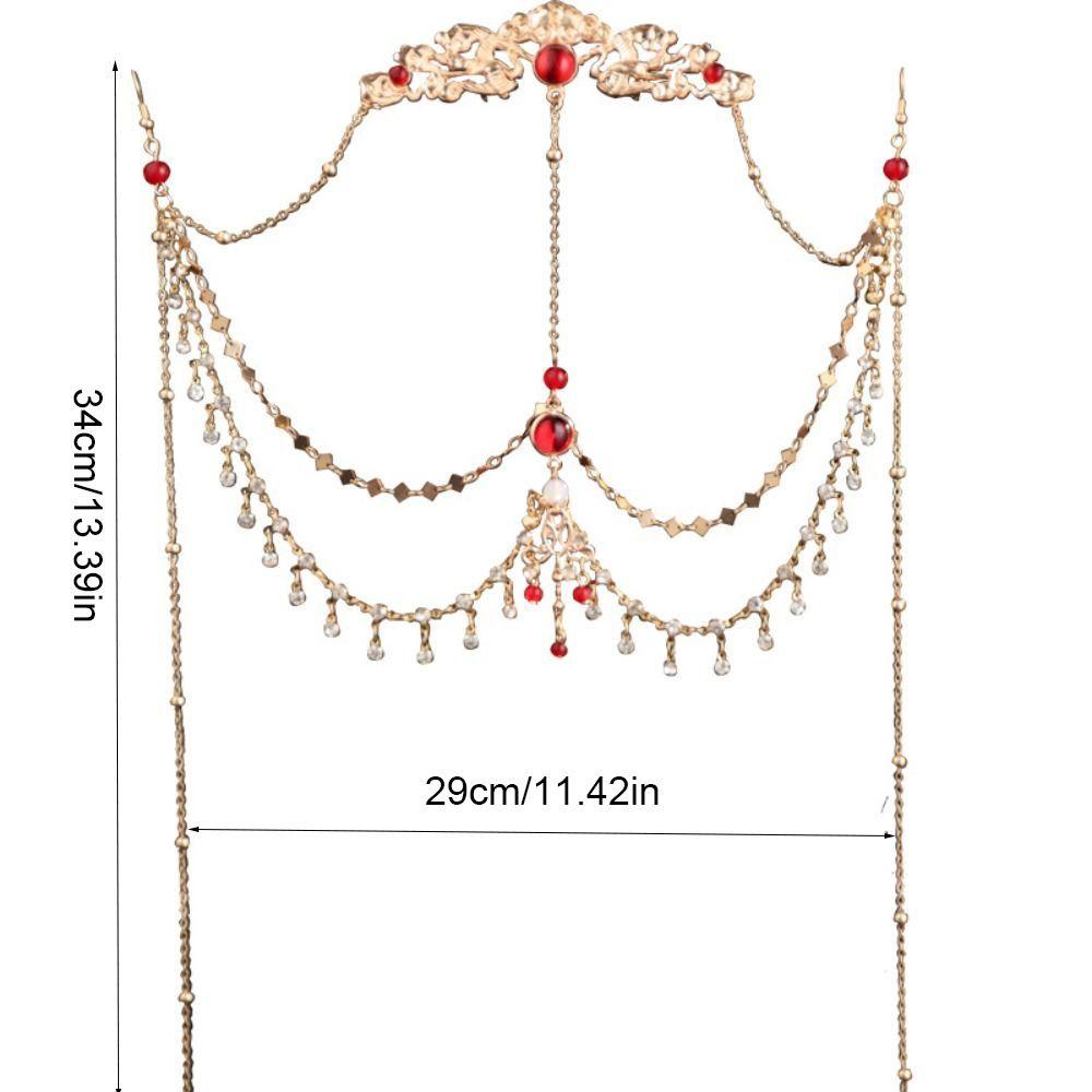Корона Стразы Головная Цепочка Кисточка Свадебная Повязка на Голову Фея Цепочка на Лоб Ханфу Аксессуары для Волос