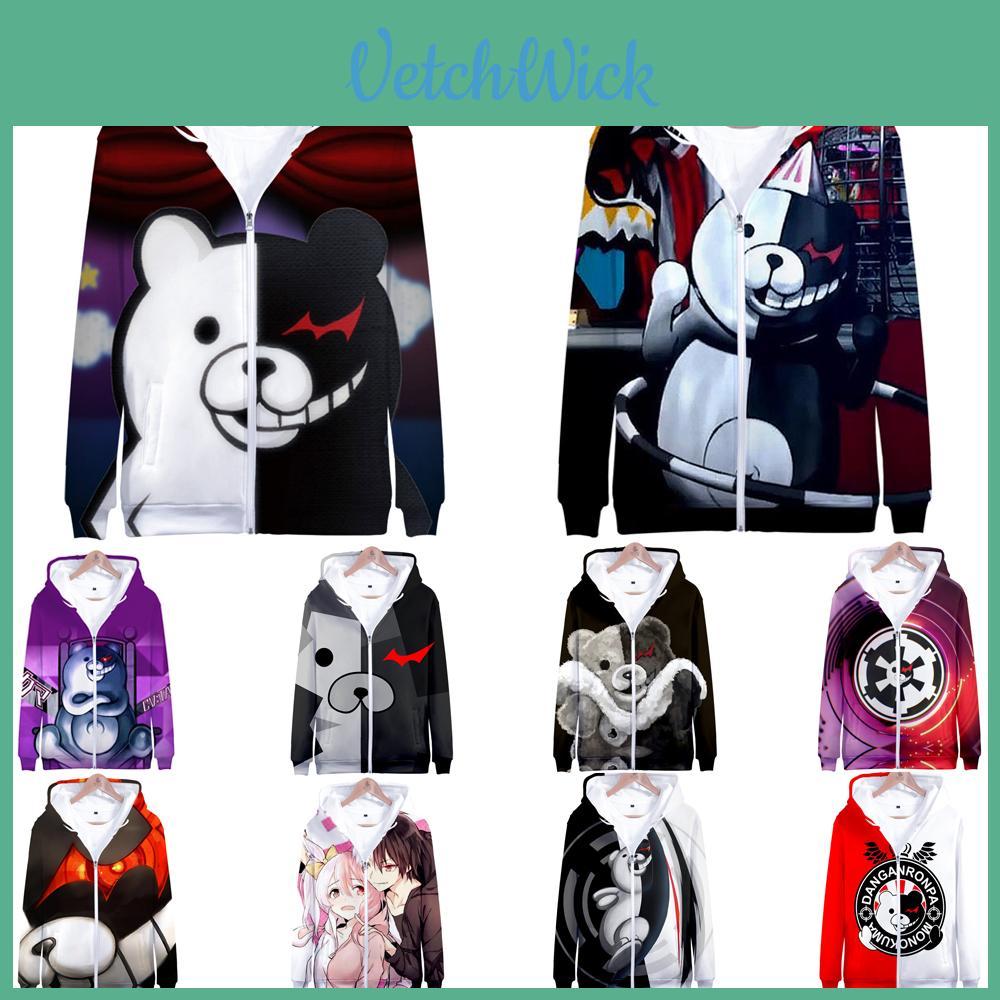 Уютная толстовка Danganronpa Monokuma с ярким 3D-принтом для фанатов аниме