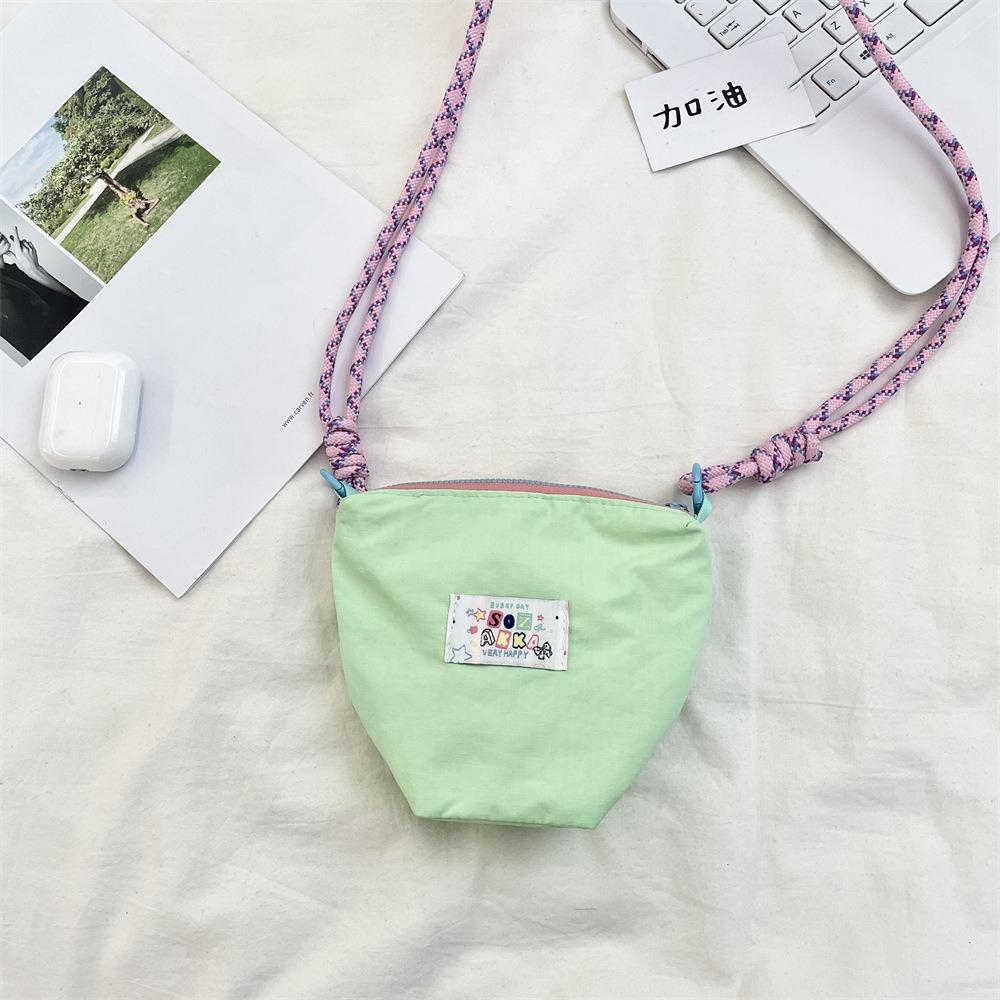 Sweet Dopamine Color Purse Candy Color Crossbody Phone Purse Fashion Canvas Bucket Bag  Students