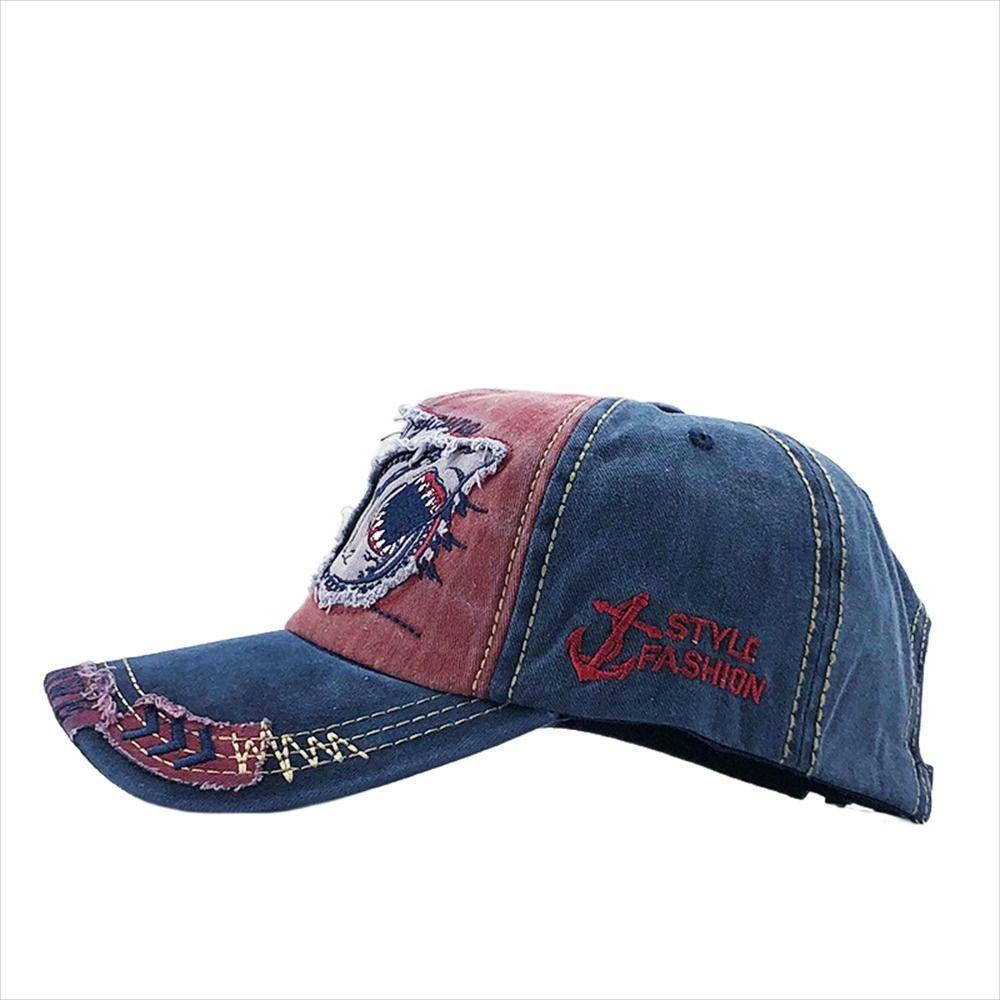 Embroidered Snapback Hat Adjustable Truck Cap Unisex Shark Baseball Cap Streetwear