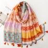 88*180cm Women Viscose Scarf Summer Beach Shawl Cotton Linen Feeling Tassel Pashmina Muslim Hijab Wrap Lady