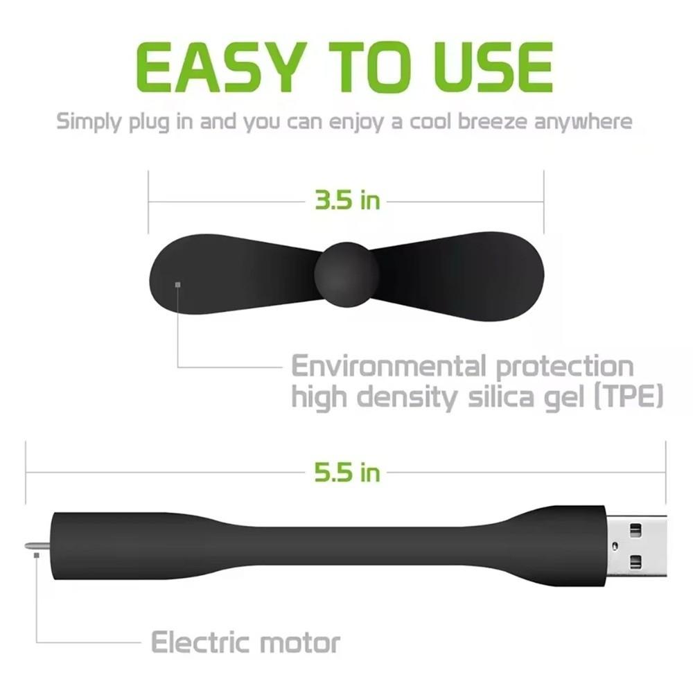Гибкий USB-вентилятор Портативный ручной вентилятор Прочный мини-USB-вентилятор для охлаждения ноутбука
