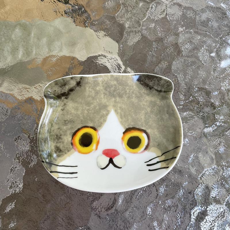 1PC Mini Serving Dishes Kitchen Cat Face Ceramic Dish Perfect Housewarming Gift Snack Plates Cute Spoon Holder Adorable